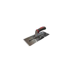 280x115mm Stainless Steel 6mm Notched Tiling Trowel with Soft Grip Handle